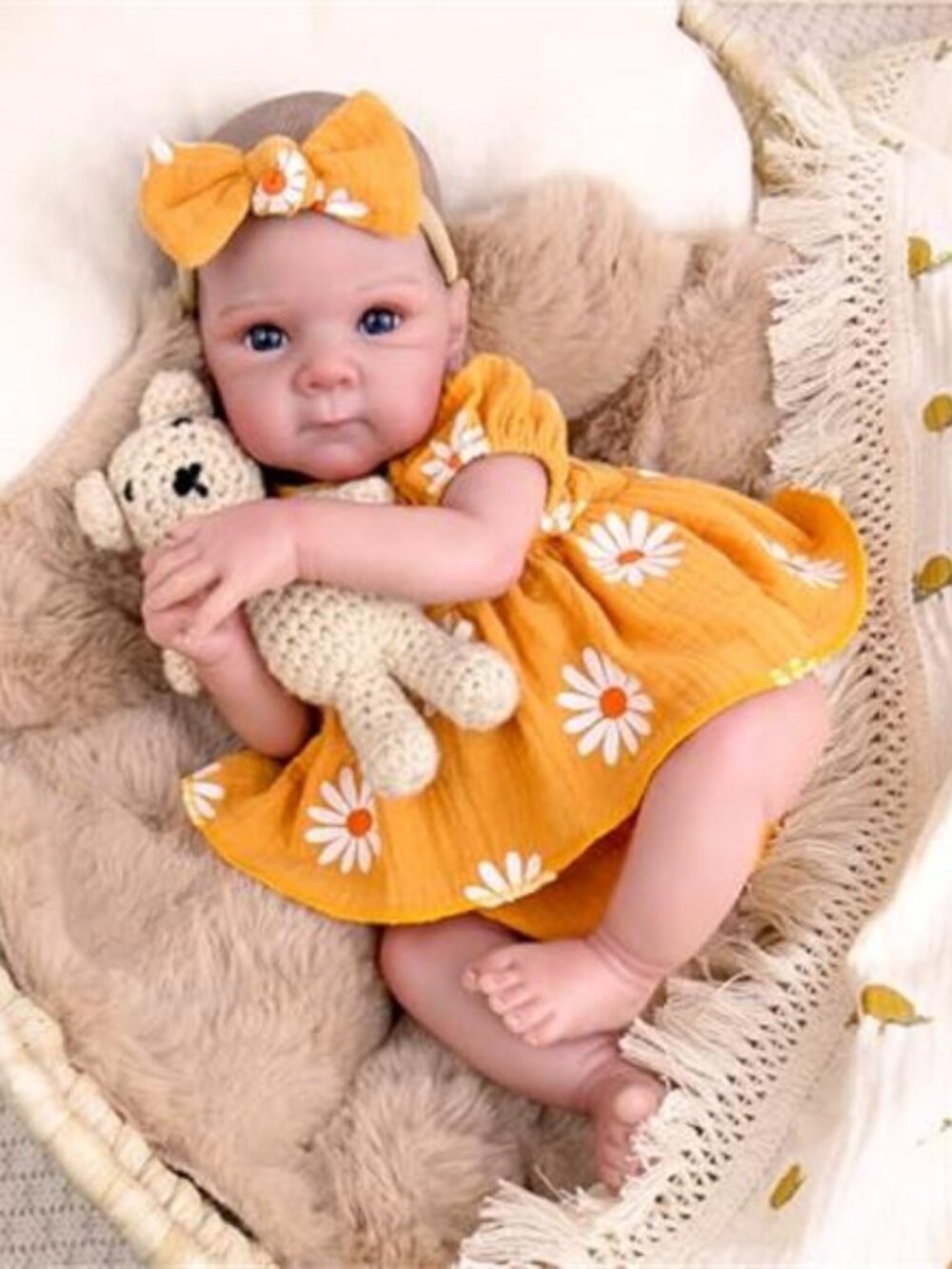 Baby Doll Realistic Girl 20 inches - Soft Cloth Body and Vinyl